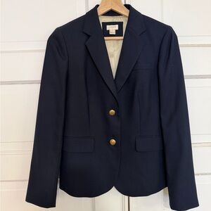 J. Crew Classic Navy Blazer with Gold Buttons